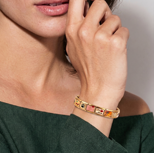 Popolari Charms Italiani in Acciaio Inossidabile Dorato, Moduli a Collegamento per Braccialetti Fai da Te, Componenti per Gioielli, Charm Smaltati - Product Image 5