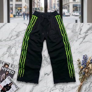 Men's <b>Black</b> Sweatpants Embroidery Elastic Waist Drawstring Closure Casual Midweight Knitted <b>Plus</b> <b>Size</b> Autumn Wear - Product Image 6