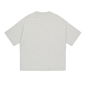 T-shirt oversize en coton pour femme, manches courtes, gris chiné, épaules tombantes - Product Image 6