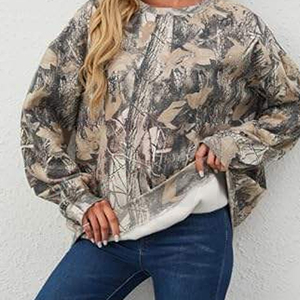 Women Oversized Printed Sweatshirt Drop-Shoulder O-Neck Long Sleeve Casual Pullover Autumn Knitted Fashion <b>Top</b> - Product Image 5