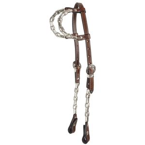 Bridas para Caballos Estilo Occidental Personalizadas, Cuero Genuino con Adornos de Conchos Plateados, Cabezales de Equipo Ecuestre Vaquero Personalizados - Product Image 1