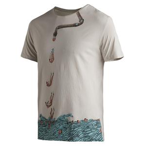 T-shirt pour homme en coton sur mesure ODM avec col montant en tissu sergé, impression de logo personnalisé, style formel - Product Image 1