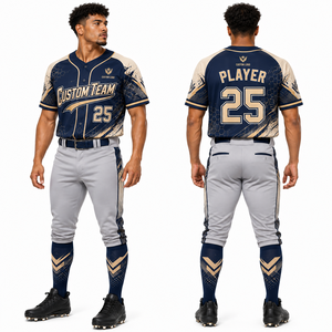 Conjunto de Uniforme de Béisbol de Alto Rendimiento, Jersey y Pantalones, Directo de Fábrica, Bajo MOQ, Transpirable, de Secado Rápido, Malla de Poliéster, Personalizado por Sublimación - Product Image 1