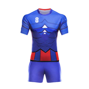 ชุดยูนิฟอร์มรักบี้สไตล์ใหม่สำหรับผู้ชาย เสื้อเจอร์ซีย์และกางเกงขาสั้นเย็บแบบสั่งทำ คุณภาพสูง สวมใส่สบาย ทนทาน เหมาะสำหรับทีม - Product Image 3