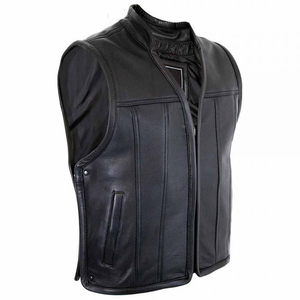 Gilet en cuir tendance, nouveau design, haute qualité, pour l'hiver, style moto, sur mesure, pour homme. - Product Image 2