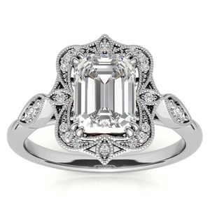 <b>Emerald</b> Cut Moissanite <b>Ring</b> 925 Sterling <b>Silver</b> 14K Gold Solitaire Engagement <b>Ring</b> Luxury Elegant Bridal Wedding Promise <b>Ring</b> - Product Image 1