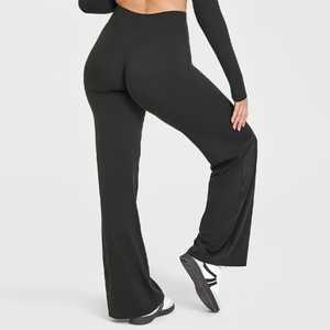 Women High Waisted No Front Seam <b>Flare</b> Yoga Pants Wide Leg Straight Fit Workout Outdoor Sports <b>Legging</b> Quick dry for gym workout - Product Image 3