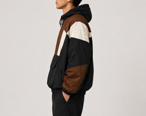 Wholesale Customizable Hooded <b>Racer</b> Starter Windbreaker Knicks <b>Jacket</b> Windproof Quarter-Zip Loose fit custom front back logo - Product Image 2