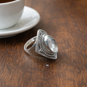 Top Quality White <b>Crystal</b> Gemstone 925 Sterling Silver <b>Ring</b> Vintage Handmade Statement <b>Ring</b> Rose Gold Yellow Gold Plated Jewelry - Product Image 5