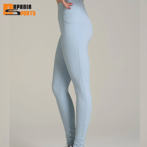 กางเกงเลกกิ้งโยคะเอวสูงทรงสครันช์สำหรับผู้หญิง ออกกำลังกาย ฟิตเนส เล่นกีฬา ชุดกีฬาขายาวสีพื้น - Product Image 2