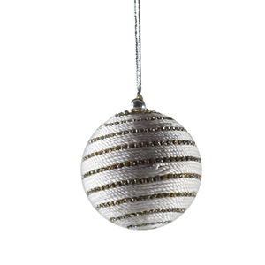 Boule décorative vintage à suspendre pour Noël, décoration intérieure avec perles, boule décorative pour arbre de Noël - Product Image 2