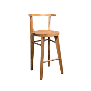 Taburete de Bar Gin en Madera de Teca Maciza para Isla de Cocina y Hotel - Product Image 1