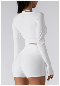 Wholesale Sportswear High Quality Gym Fitness Sets Women Stylish Yoga Long Sleeves Active Sports <b>Bra</b> Leggings Workout - Product Image 4