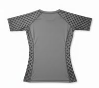 Rashguard BJJ sans Gi pour femmes adultes, manches courtes, polyester/spandex 240g, séchage rapide, respirant, confortable, pour la lutte et la natation
