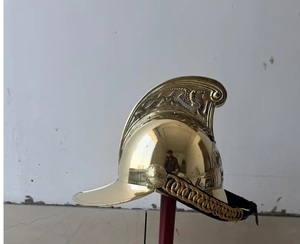 Casco de Bombero NSW Hecho a Mano, Chapado en Oro, con Letras Grabadas, Correa de Barbilla con Cadena, Estilo Antiguo, Arte para Acción de Gracias y Halloween - Product Image 1
