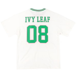 เสื้อยืดฟุตบอลทรงโอเวอร์ไซส์ผ้าเชนิลล์สีงาช้าง แบรนด์ AKA สำหรับสตรี  ชุดนักกีฬามหาวิทยาลัยกรีก ผลิตจากผ้าฝ้ายพรีเมียม - Product Image 2