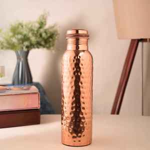 Hammered Pure Copper Water <b>Bottle</b> Leakproof Ayurvedic Drinking <b>Bottle</b> Handmade Copper <b>Flask</b> Custom Logo Gift <b>Bottle</b> - Product Image 2