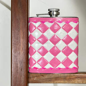 Gourde de poche en cuir de vachette véritable à carreaux, en acier inoxydable, pour cadeaux – Vente en gros directe usine - Product Image 5