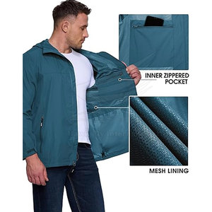 Best Selling High Street Winter Warm <b>Men's</b> Hooded Breathable <b>Rain</b> <b>Jacket</b> with Front Custom Logo Nylon/Polyester Fabric - Product Image 5