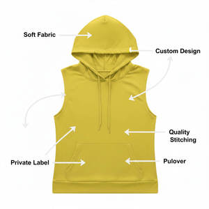 Sudadera sin mangas con capucha para mujer, de color sólido, tejida, transpirable, ligera, informal, para verano - Product Image 4