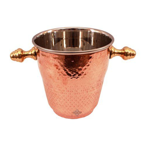 Seau à glace en acier inoxydable martelé, best-seller |   Refroidisseur à vin moderne en argent pour les fêtes, accessoire de bar, meilleur prix - Product Image 2