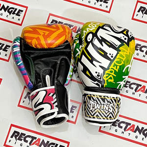 Guantes de Boxeo Twins Último Modelo, Totalmente Estampados, Profesionales de Muay Thai, Cuero Genuino de Vaca, Protección UV, con Cierre de Cordones en la Muñeca - Product Image 5