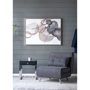 Cuadro Moderno Grande de 47 x 35.5 Pulgadas, Pintura al Óleo Pintada a Mano, Textura de Acuarela Abstracta en Tonos Grises y Marrones, Arte de Pared Enmarcado - Product Image 6