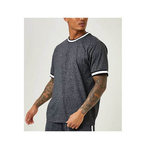 T-shirt en coton à manches courtes pour homme, coupe oversize, couleur unie, vêtement haut de gamme - Product Image 2