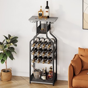 Elegante Soporte de Metal Contemporáneo para Botellas de Vino, Exhibidor de Mesa para una Sola Botella - Product Image 6