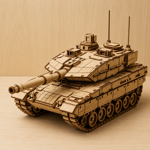 Kit de Modelo de Tanque de Batalla de Madera para Armar |   Rompecabezas de Madera Cortado con Láser en 3D |   Modelo de Ensamblaje Mecánico de Vehículo Militar |   Decoración Ecológica - Product Image 1