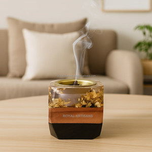 Quemador de Incienso Árabe de Resina Epoxi y Madera de Acacia Aromática ROYAL ARTISANS al por Mayor, Adornos Decorativos para el Hogar - Product Image 4