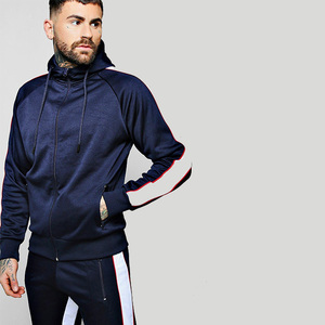 Conjunto Deportivo para Hombre, Color Azul Marino, Sudadera con Capucha y Cremallera Completa, Pantalones a Rayas, Corte Regular, Ropa de Otoño, Transpirable, Poliéster y Algodón - Product Image 4
