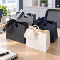 Sac en papier parfumé de luxe pour emballage de bijoux, sac assorti de couleur unie