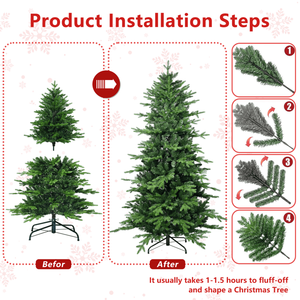 Albero di Natale Artificiale Realistico da 120 cm con 919 Rami Misti in PE/PVC, Base Pieghevole Premium con Filo d'Acciaio per Uso Interno - Product Image 4