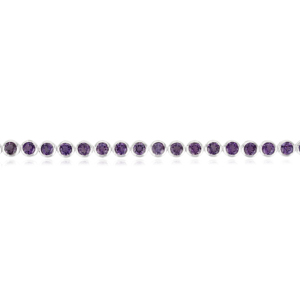 Wholesale Custom Women's 925 Sterling Silver Round Cut Natural <b>Amethyst</b> Gemstone Tennis <b>Bracelet</b> Wedding Party Wear - Product Image 3
