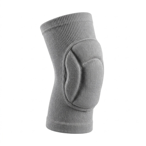 Genouillère tricotée avec protection antichoc pour le volley-ball, unisexe, à enfiler, toutes saisons, grise, genouillère de compression - Product Image 1