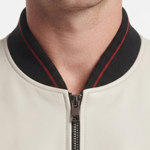 Custom <b>Leather</b> Bomber <b>Jacket</b> for <b>Men</b> Full Zip <b>Men's</b> <b>Leather</b> Bomber <b>Jacket</b> <b>Mens</b> Side Pockets PU <b>Leather</b> Bomber <b>Jackets</b> - Product Image 4