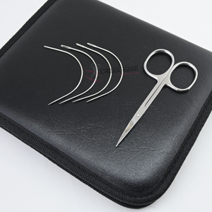 Kit Profesional para Hacer Pelucas, Agujas de Coser Curvas de Acero Inoxidable con Mini Tijeras para Cortar Hilo para Extensiones de Cabello - Product Image 1