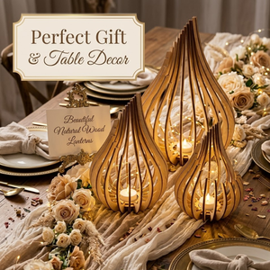 Lanternes en bois de bouleau naturel, style bohème, découpées au laser, décor d'ombre, centre de table, porte-bougie en bois pour la maison, les mariages et la décoration de cadeaux - Product Image 5