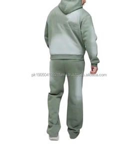 Survêtements d'hiver pour hommes personnalisés, 100% coton, respirant, coupe-vent, streetwear, jogging, ensemble sweat-shirt à capuche zippé et pantalon de jogging - Product Image 2