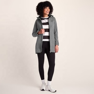 Women's Long Hooded Winter <b>Jacket</b> <b>Grey</b> <b>Waterproof</b> Polyester Full Sleeve Zipper Closure Solid Color Coat - Product Image 4