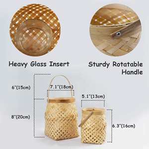 Bougeoir en bambou fait à la main du Vietnam avec un design unique Lanterne de décoration de la maison de haute qualité Meilleur prix Vente en gros - Product Image 4