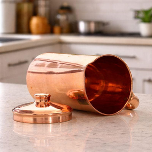 Jarra de agua de cobre antiguo de la mejor calidad, juego clásico de jarra de agua fría 100% cobre con diseño elegante para eventos al aire libre. - Product Image 6