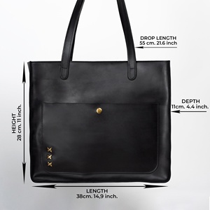 Bolso de Hombro de Cuero Genuino para Mujer, Duradero, Personalizable, con Cierre de Cremallera, Estilo Vintage, Resistente al Agua, AZORES - Product Image 5