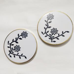 Artistic Resin <b>Drink</b> <b>Coasters</b> with Bird and Floral Motif Gold Border Round <b>Coaster</b> Set for Elegant Home Decor Gift or Home Decor - Product Image 5