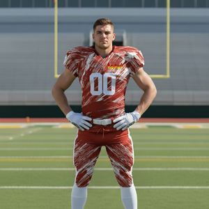 Uniforme de Fútbol Americano para Hombre, Tendencia 2026, Rojo y Blanco con Estampado, Manga Corta, Absorbe la Humedad, Deportivo, para Todas las Temporadas - Product Image 4