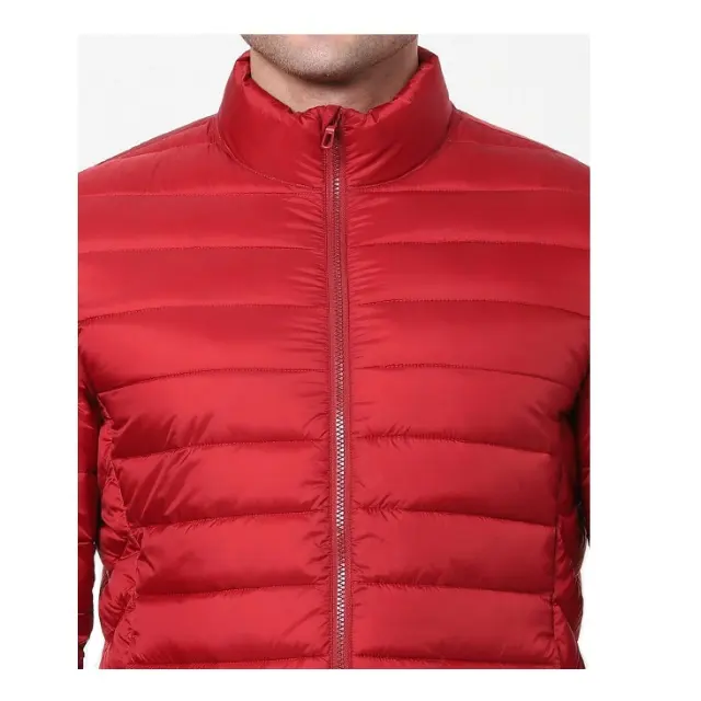 Customization Best Quality Long Sleeve Red Color Zipper Comfortable Warm Winter Puffer Jacket For Men In Best Selling Prices