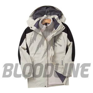 Chaqueta con Capucha Rosa para Mujer, Cortavientos, con Bloques de Color, Manga Larga, para Invierno, Diseño con Estampado de Rayos - Product Image 2