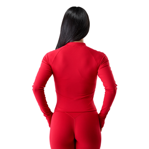 <b>Women</b>’s Full Zip Performance <b>Jacket</b> Slim Fit Stretch Fabric With Thumbholes Lightweight Layer For Training Running Gym Wear - Product Image 4