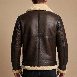 Veste en cuir de mouton pour homme, style sherpa, veste en cuir d'hiver, veste en fourrure chaude pour garçons, nouvelle veste en cuir fourrée - Product Image 5